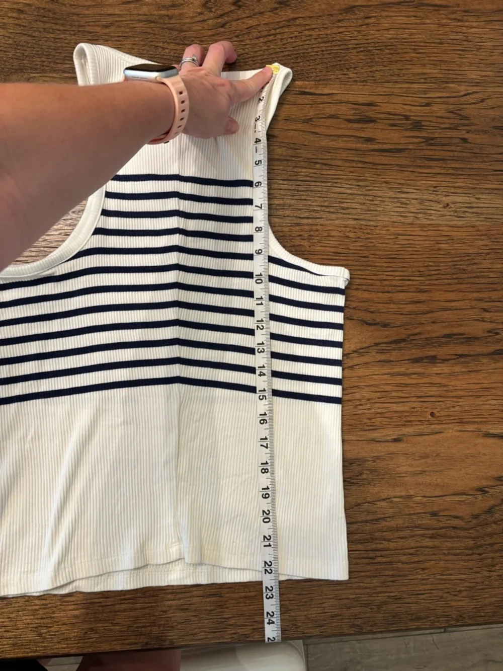 J. Crew Striped Vintage Rib Ribbed Halter Tank - Cream & Navy Large
